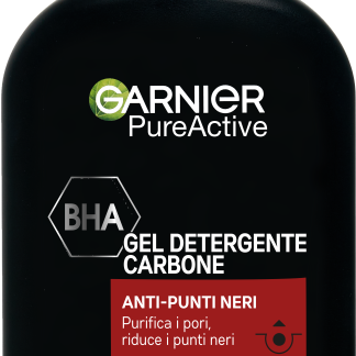 GARNIER PureActive Gel detergente PureActive carbone anti-punti neri con Acido Salicilico, 250 ml