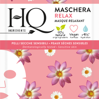 HQ Maschera viso in tessuto relax con camomilla e fior di loto, 1 pz