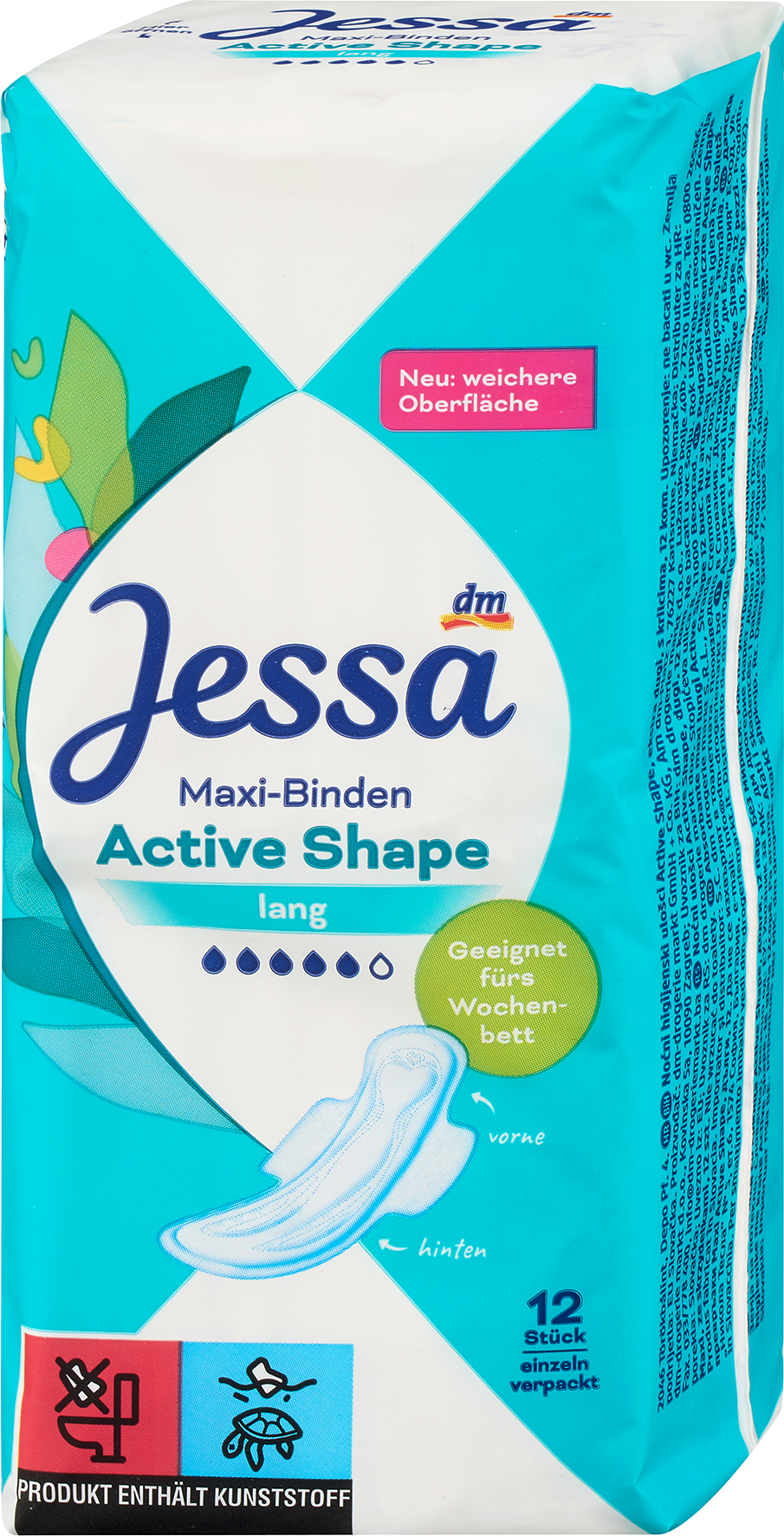 Jessa Assorbenti maxi Active Shape lunghi, 12 pz
