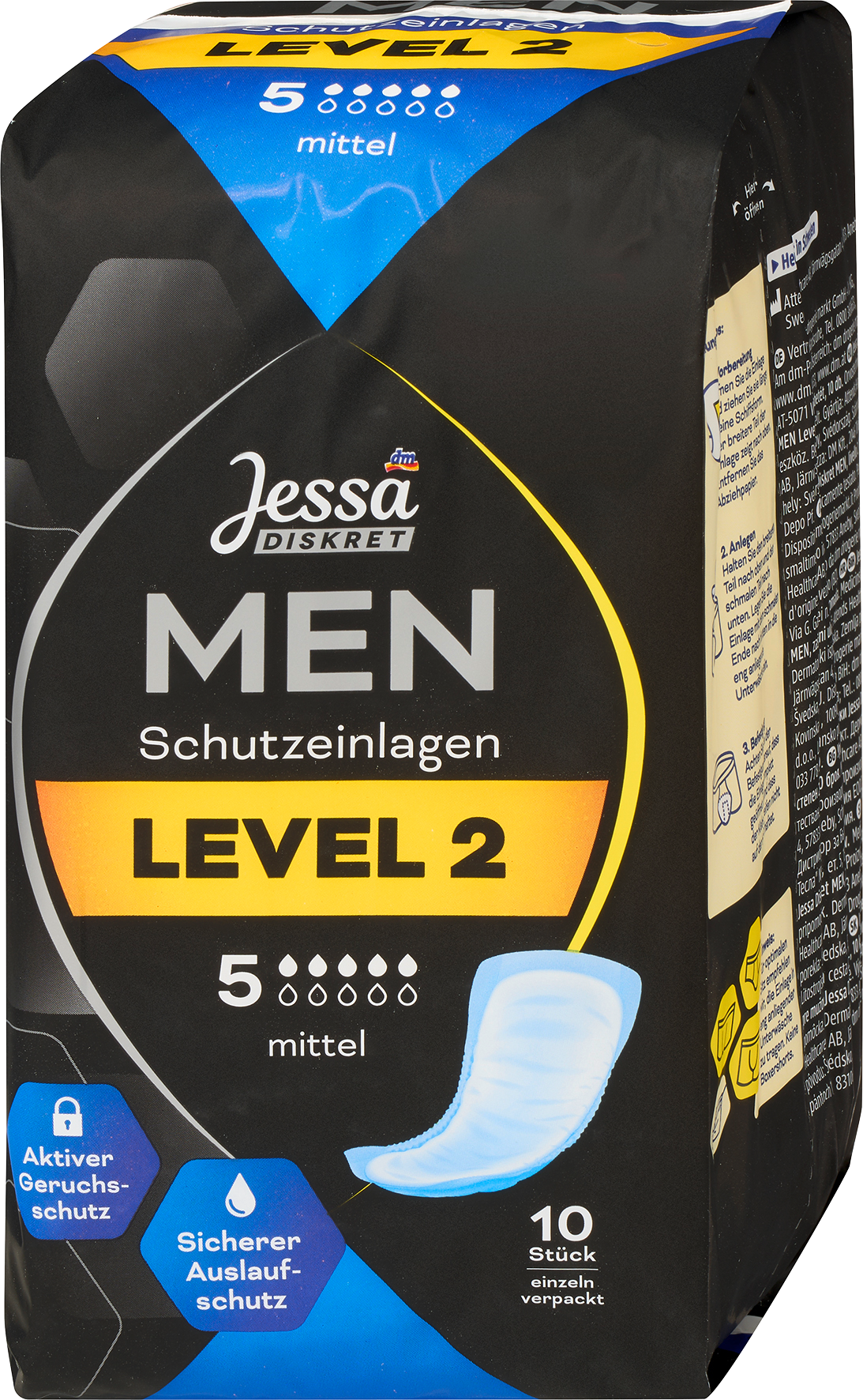 Jessa DISKRET Assorbente per incontinenza media uomo, 10 pzDispositivi medici