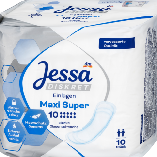 Jessa DISKRET Assorbenti Maxi Super per incontinenza grave, 10 pzDispositivi medici