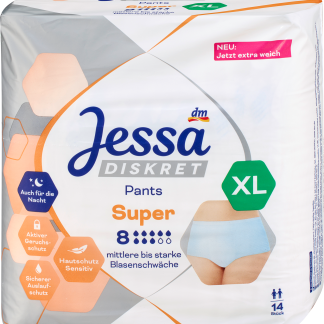 Jessa DISKRET Mutande assorbenti misura XL Super, 14 pzDispositivi medici