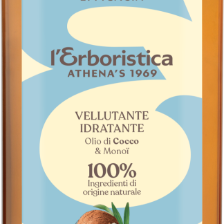 L'ERBORISTICA Olio corpo e capelli idratante elasticizzante con olio di cocco e monoi, 200 ml