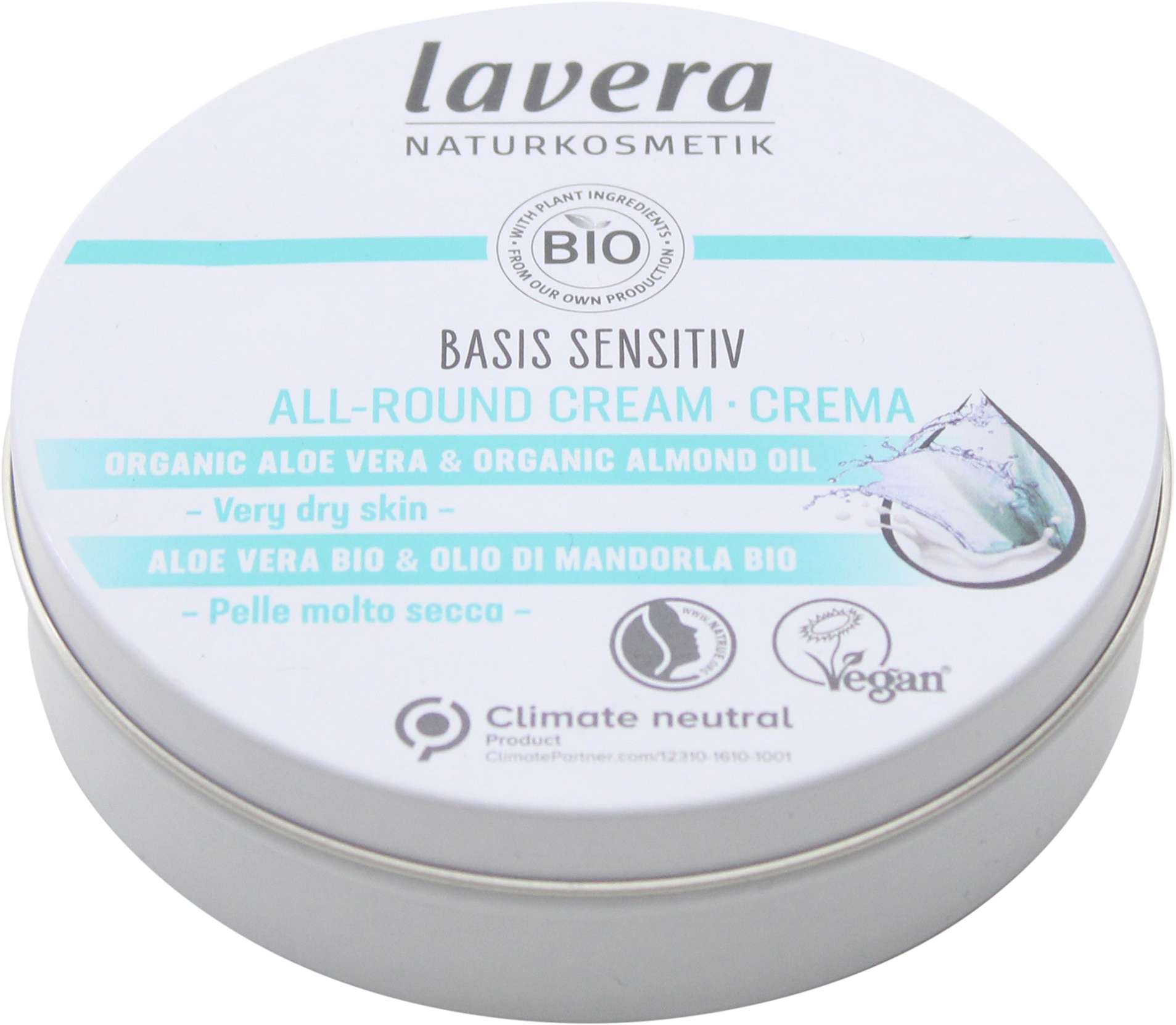 lavera NATURKOSMETIK Crema All-Round Basis Sensitiv, 150 ml