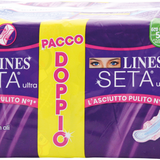 LINES Assorbenti Seta Ultra Lungo con ali pacco doppio, 22 pz