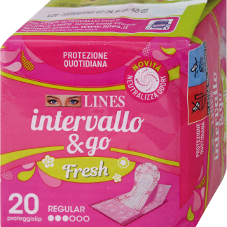 LINES Proteggislip intervallo & go Fresh Regular ripiegati, 20 pz