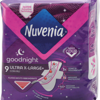 Nuvenia Assorbenti Goodnight ultra x-large+ con ali, 9 pz