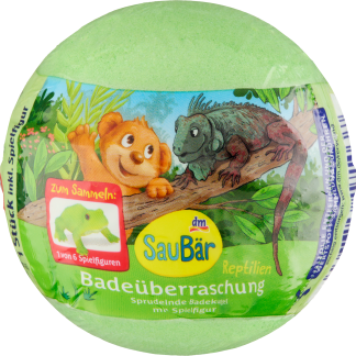 SauBär Bomba da bagno con sorpresa Rettili, 1 pz