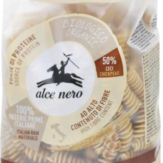 Фузилли Alce Nero из цельнозерновой муки с органической твердой пшеницей и нутом, 500 г