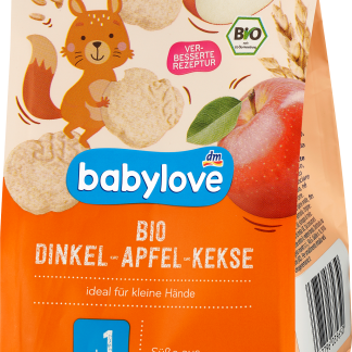 Органическое печенье babylove из полбы и яблок, от 1 года, 125 г