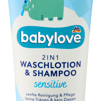 Шампунь для душа Babylove 2-в-1 для чувствительной кожи новорожденных, 200 мл