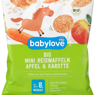 Мини-рисовые лепешки babylove с яблоком и морковью, от 8 месяцев, 35 г
