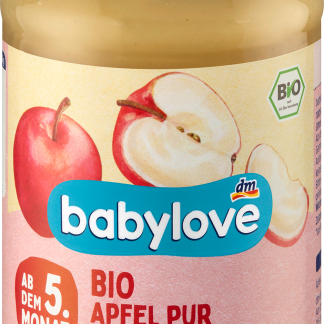 Детское яблочное пюре babylove, от 5 месяцев, 190 г. Дополнительное питание.