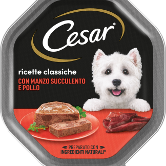 Влажный корм для собак Cesar с говядиной и курицей, классические рецепты, 150 г, полнорационный корм.