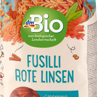 Органические фузилли из красной чечевицы dmBio, 300 г
