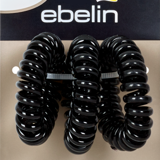 Резиновые резинки ebelin Extra Hold Spiral, черные, 3 шт.