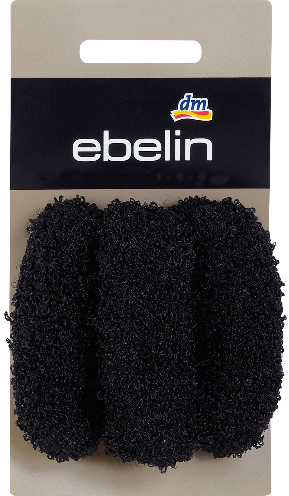 Мягкие черные резинки для волос ebelin, 3 шт.