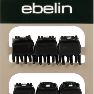 Набор мини-заколок для волос ebelin, матовые черные, 6 шт.