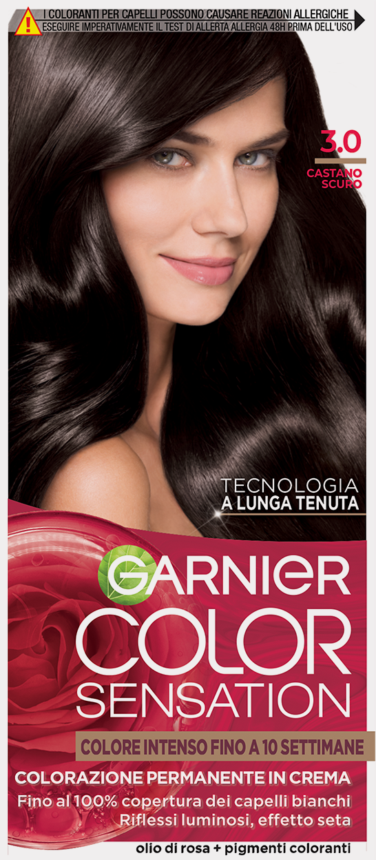 Стойкая кремовая краска для волос GARNIER Color Sensation, темно-коричневый цвет 3.0, 1 шт.