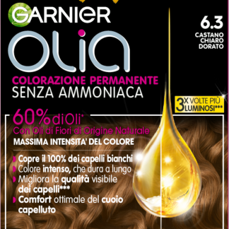 Стойкая краска для волос GARNIER olia, светло-золотисто-коричневый цвет, 6.3, 1 шт.