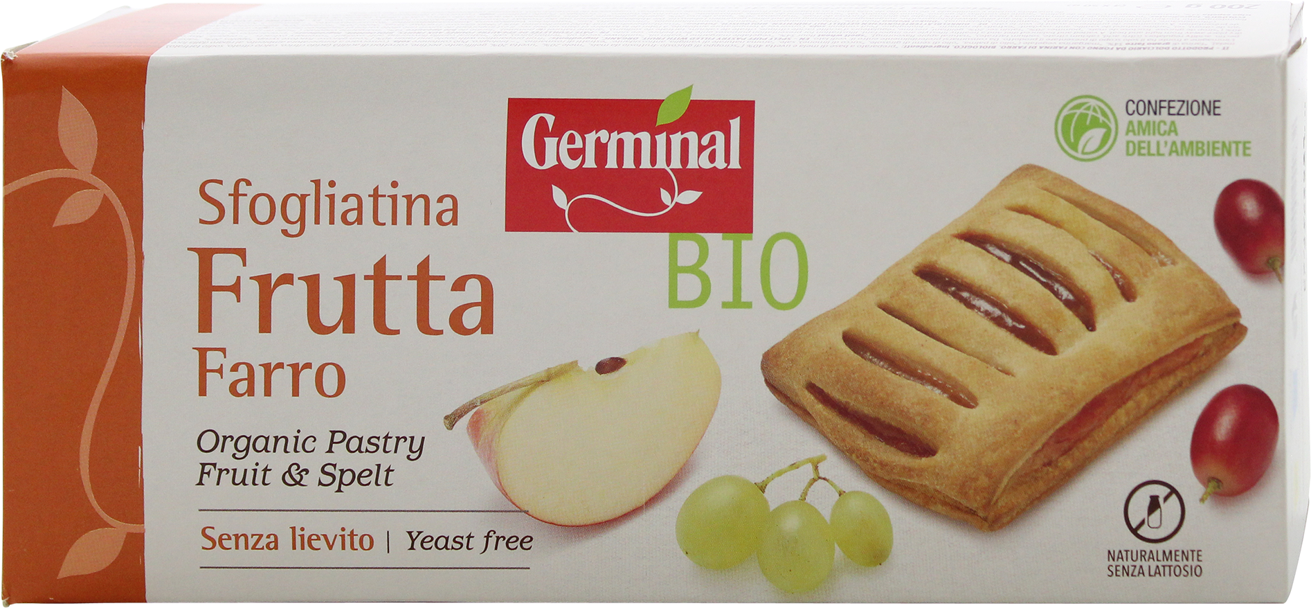 Слоёное тесто Germinal BIO с фруктами и полбой, 200 г