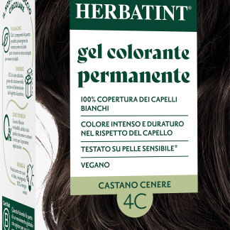 Стойкий гель-краска для волос HERBATINT, цвет 4C пепельно-коричневый, 1 шт.