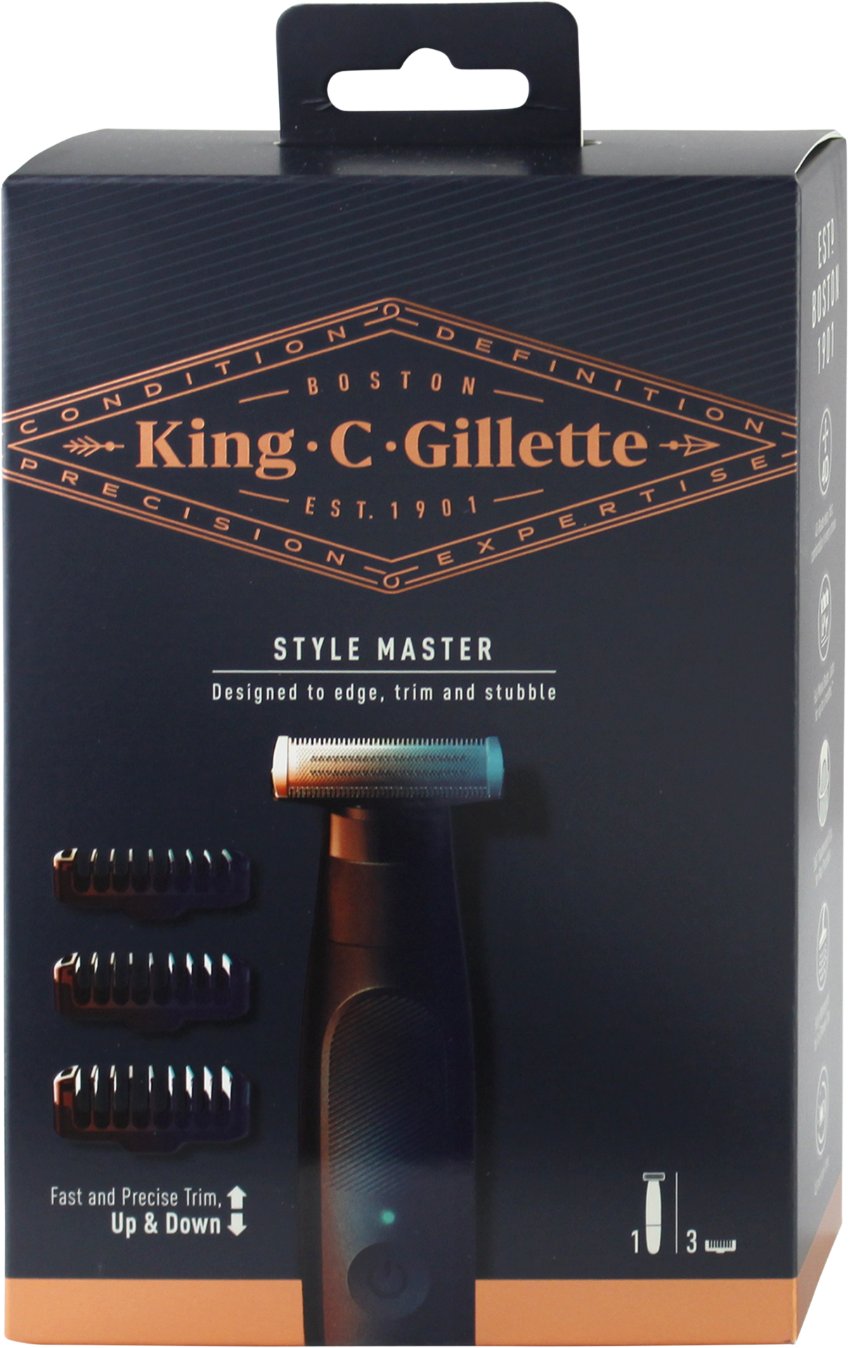 Электрический триммер для бороды King. C. Gillette Style Master, 1 шт.