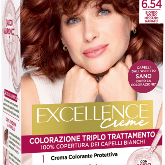 Стойкая кремовая краска для волос L'ORÉAL PARIS EXCELLENCE, оттенок «Темно-русый, Махагоново-медный», 6.54, 1 шт.