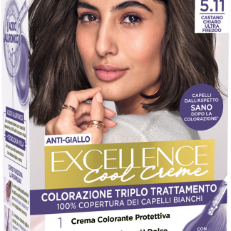 L'ORÉAL PARis EXCELLENCE Кремовая стойкая краска для волос, холодный кремовый оттенок, ультрахолодный светло-коричневый, 5.11, 1 шт.