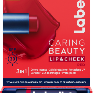 Бальзам для губ и щек Labello Caring Beauty с красным оттенком, SPF 30, 4,8 г