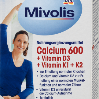 Mivolis Calcium 600 + Витамины D3 и K, 51 г. Добавка.