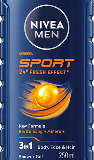 Гель для душа NIVEA MEN 3-в-1 Sport 24H, 250 мл