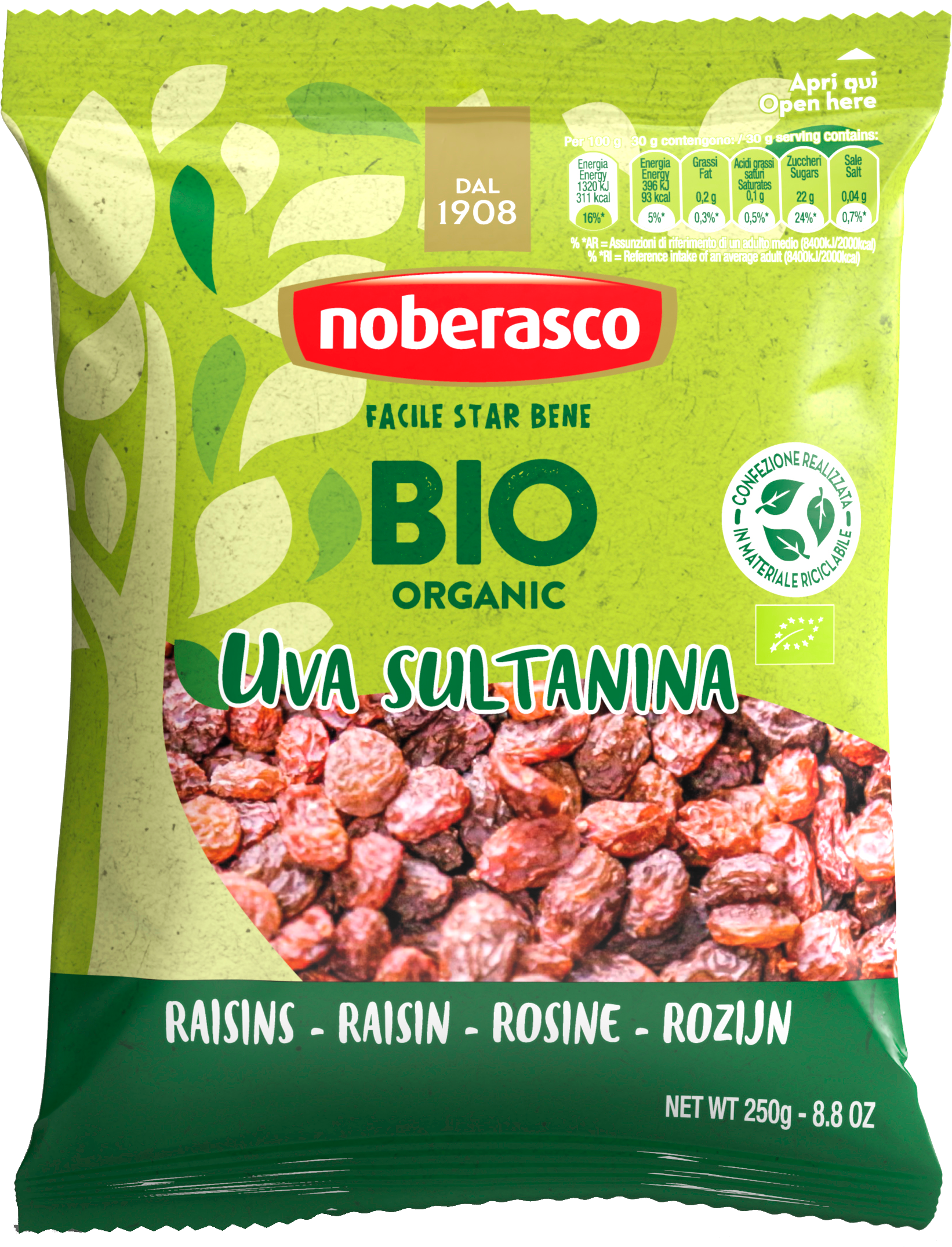 Изюм органический Noberasco Sultana, 250 г