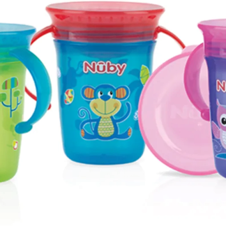 Кружка Nûby 360° с крышкой Wonder Cup, разные цвета, 1 шт.