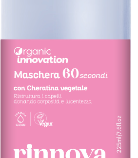 Маска для волос Organic Innovation с растительным кератином, действие которой длится 60 секунд, 225 мл.
