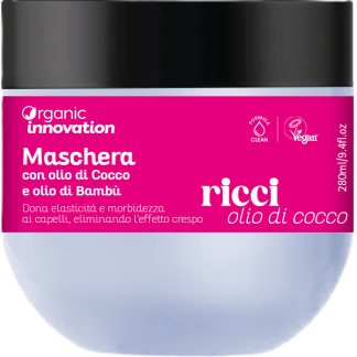 Органическая инновационная маска для завивки волос с кокосовым маслом и бамбуком, 280 мл