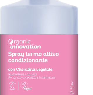 Термоактивный кондиционирующий спрей Organic Innovation с растительным кератином, 200 мл
