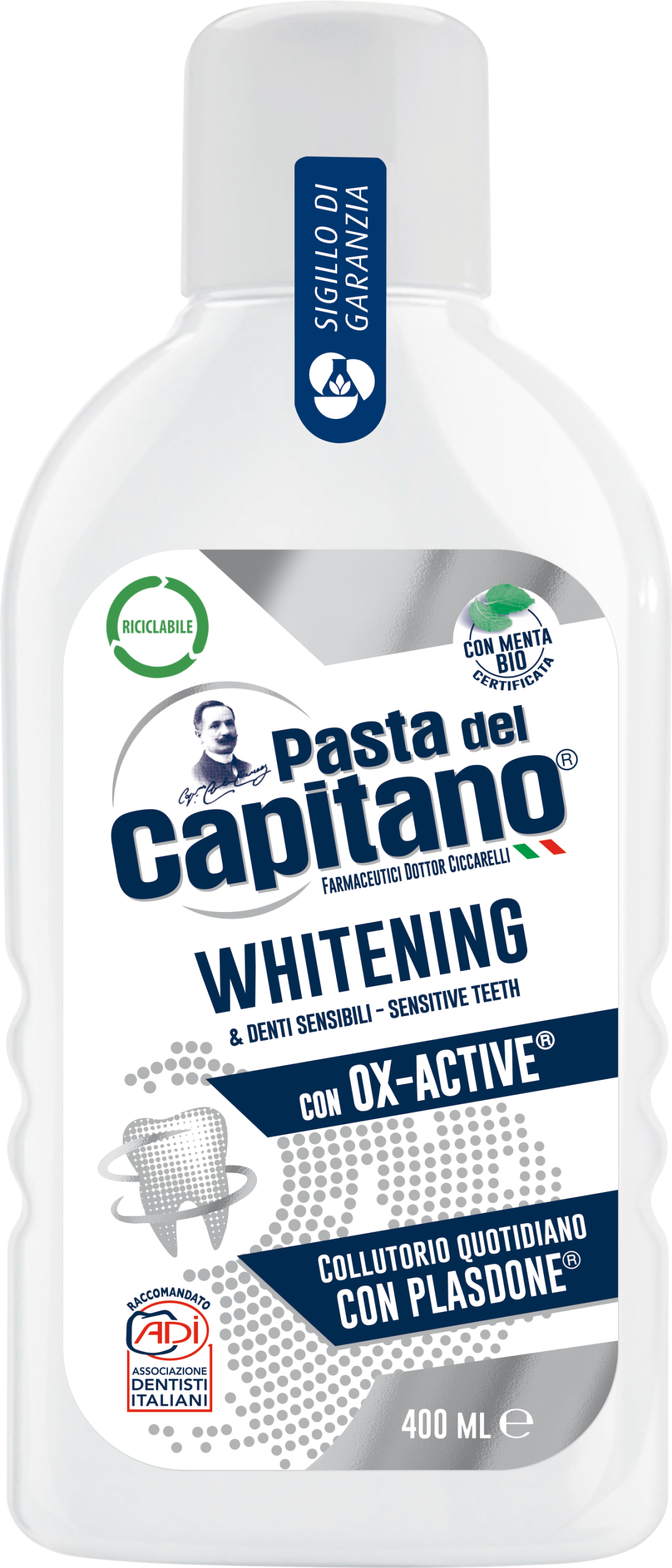 Отбеливающая жидкость для полоскания рта Captain's Pasta, 400 мл