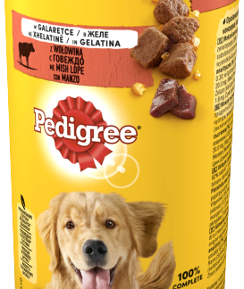 Корм для собак Pedigree в желе с говядиной, 400 г, полнорационный корм.