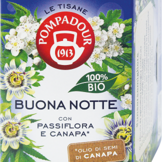 POMPADOUR Органический травяной чай Спокойной ночи с пассифлорой и коноплей, 30 г