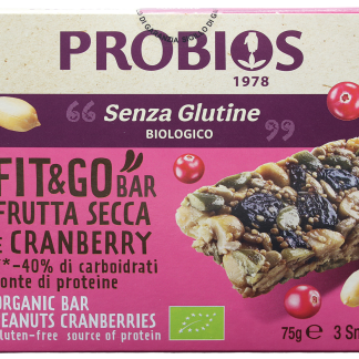 Батончик PROBIOS Fit&Go с сухофруктами и клюквой, 75 г