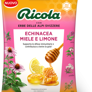 Конфеты Ricola с эхинацеей, медом и лимоном в пакетике 68 г. Биологически активная добавка.