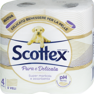 Туалетная бумага Scottex Pure and Delicate, 5 слоев, 4 шт.