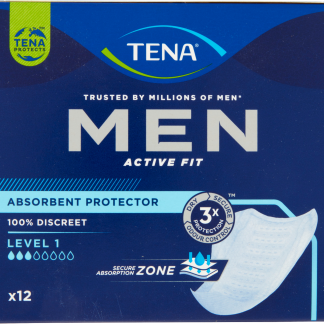 Прокладки TENA MEN ACTIVE FIT для легкого недержания мочи, уровень 1, 12 шт. Медицинские изделия.