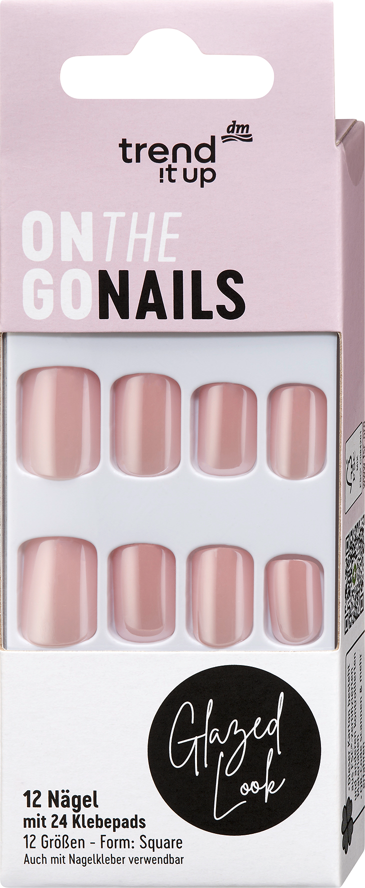 Накладные ногти trend !t up On the Go Nails Glazed Look, 12 шт.