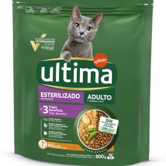 Новый сухой корм с курицей для стерилизованных кошек, 800 г, полнорационный корм.