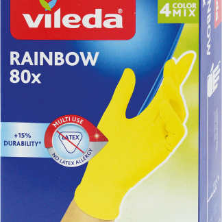 Одноразовые перчатки Vileda Rainbow, размер M/L, 80 шт.