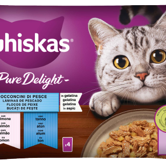Whiskas Pure Delight Рыбные кусочки для взрослых кошек, 340 г. Полноценный корм.
