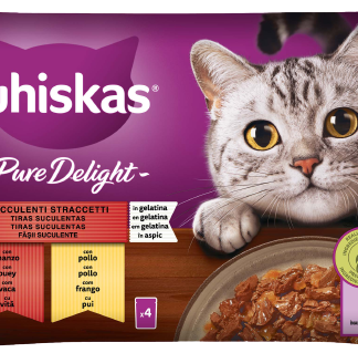 Whiskas Pure Delight — сочные полоски для взрослых кошек, 340 г. Полноценный корм.