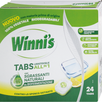 Таблетки для посудомоечной машины Winni's Naturel All in 1 со вкусом лимона, 24 шт.